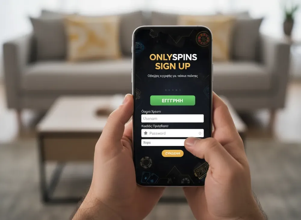 Οδηγίες εγγραφής Onlyspins sign up για νέους παίκτες